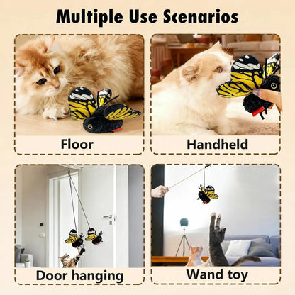 Interactive Electric Butterfly & Bluebird Cat Toy – 3 Flying Modes USB Rechargeable Teaser