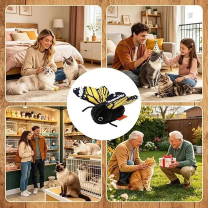 Interactive Electric Butterfly & Bluebird Cat Toy – 3 Flying Modes USB Rechargeable Teaser