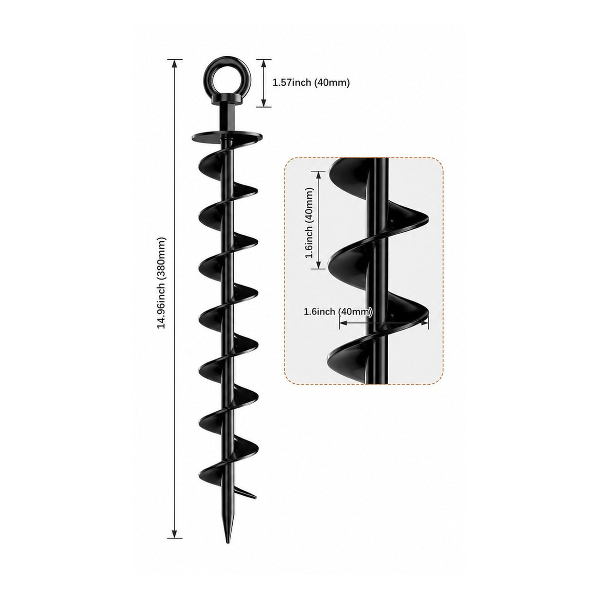 Outdoor Heavy-Duty Spiral Ground Anchors Kit