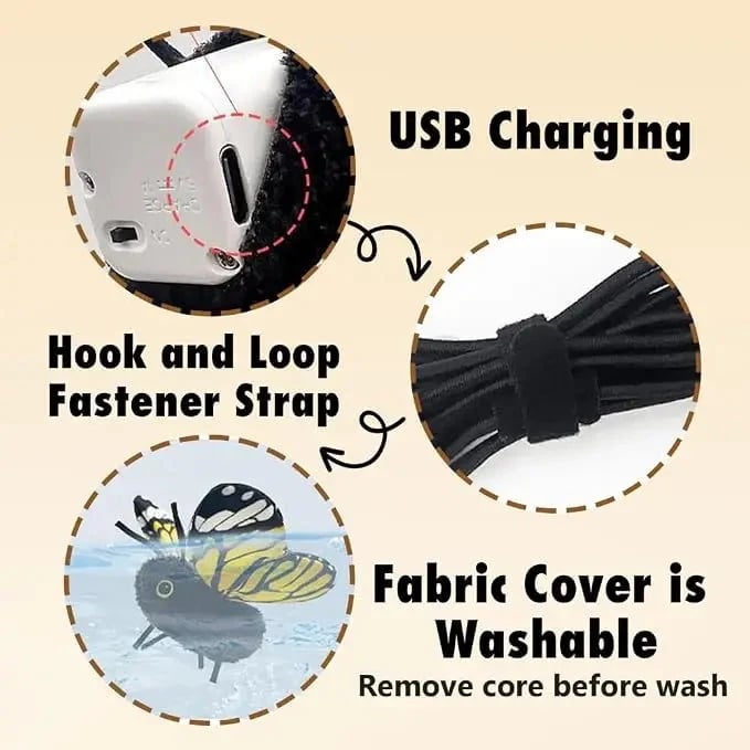 Interactive Electric Butterfly & Bluebird Cat Toy – 3 Flying Modes USB Rechargeable Teaser