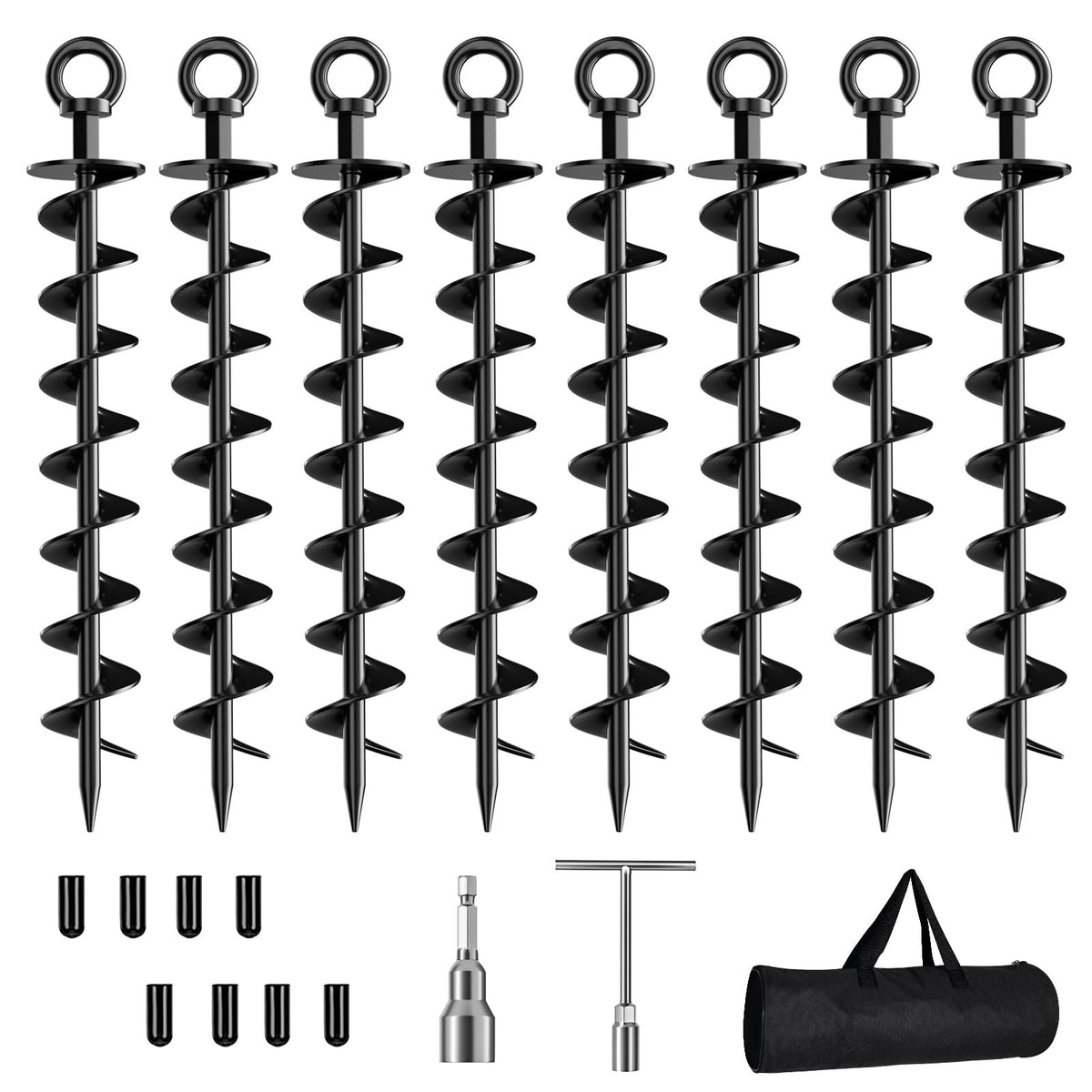 Outdoor Heavy-Duty Spiral Ground Anchors Kit