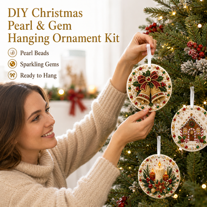 🌲✨ DIY Pearl & Gem Christmas Ornament Collection
