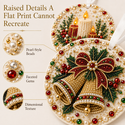 🌲✨ DIY Pearl & Gem Christmas Ornament Collection