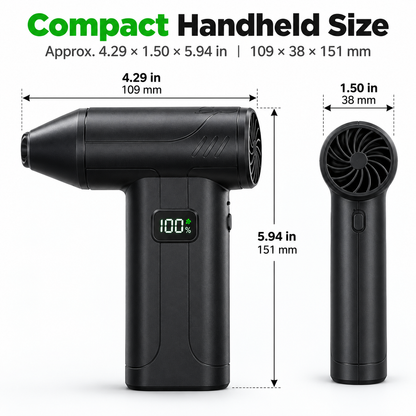 100,000 RPM Rechargeable Cordless Air Duster With LED Light & Battery Display