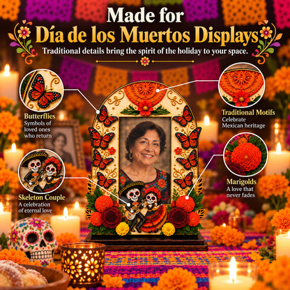 Día de los Muertos Wooden Memorial Photo Frame