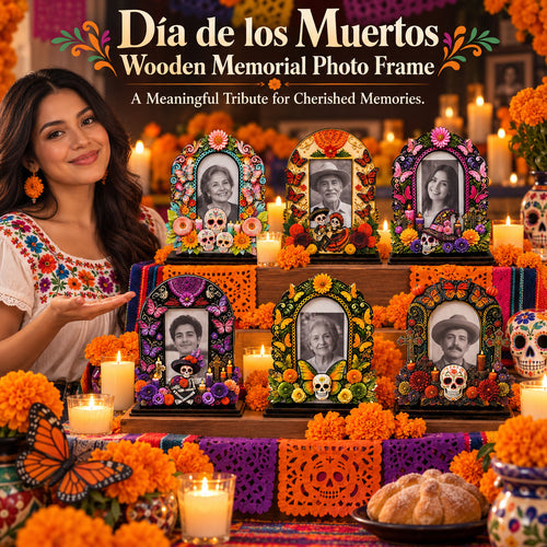 Día de los Muertos Wooden Memorial Photo Frame