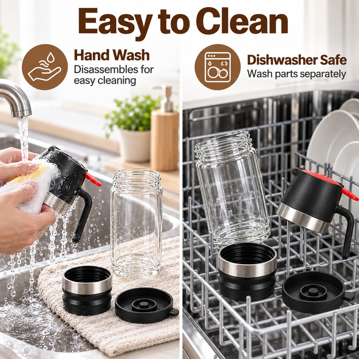 🍯 No-Drip Press-to-Pour Glass Honey Dispenser