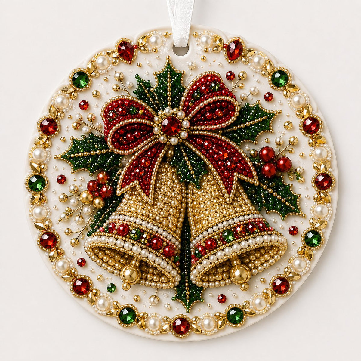 🌲✨ DIY Pearl & Gem Christmas Ornament Collection