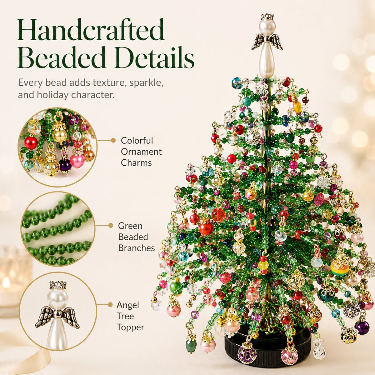 🎄 DIY Beaded Christmas Tree Kit –  🎅Create Your Own Sparkling Holiday Decoration