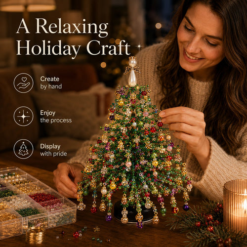 🎄 DIY Beaded Christmas Tree Kit –  🎅Create Your Own Sparkling Holiday Decoration