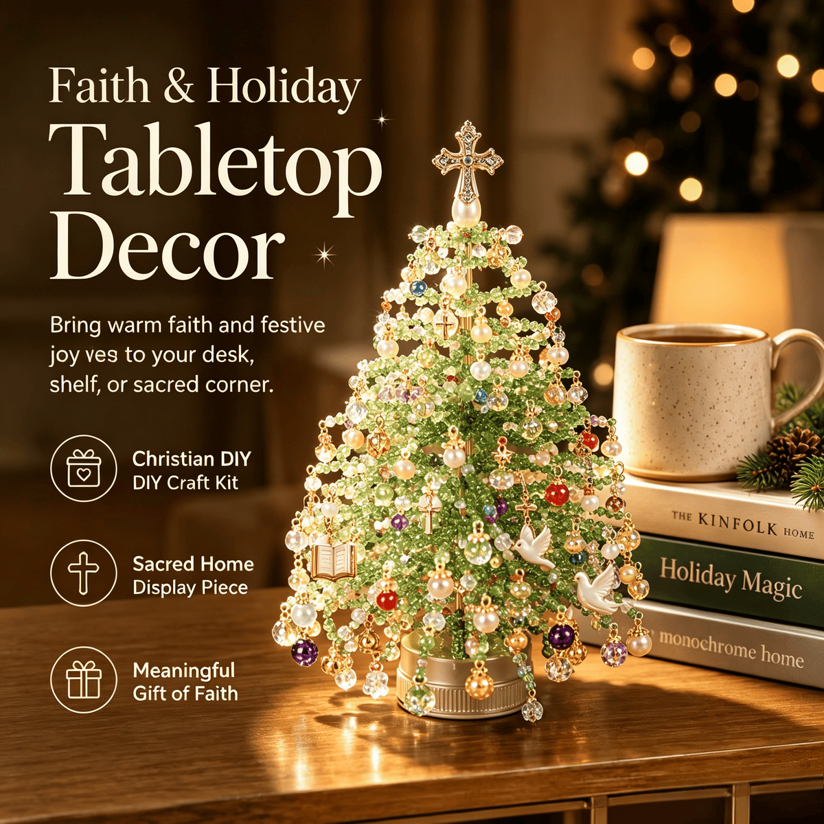 🎄 DIY Beaded Christmas Tree Kit –  🎅Create Your Own Sparkling Holiday Decoration