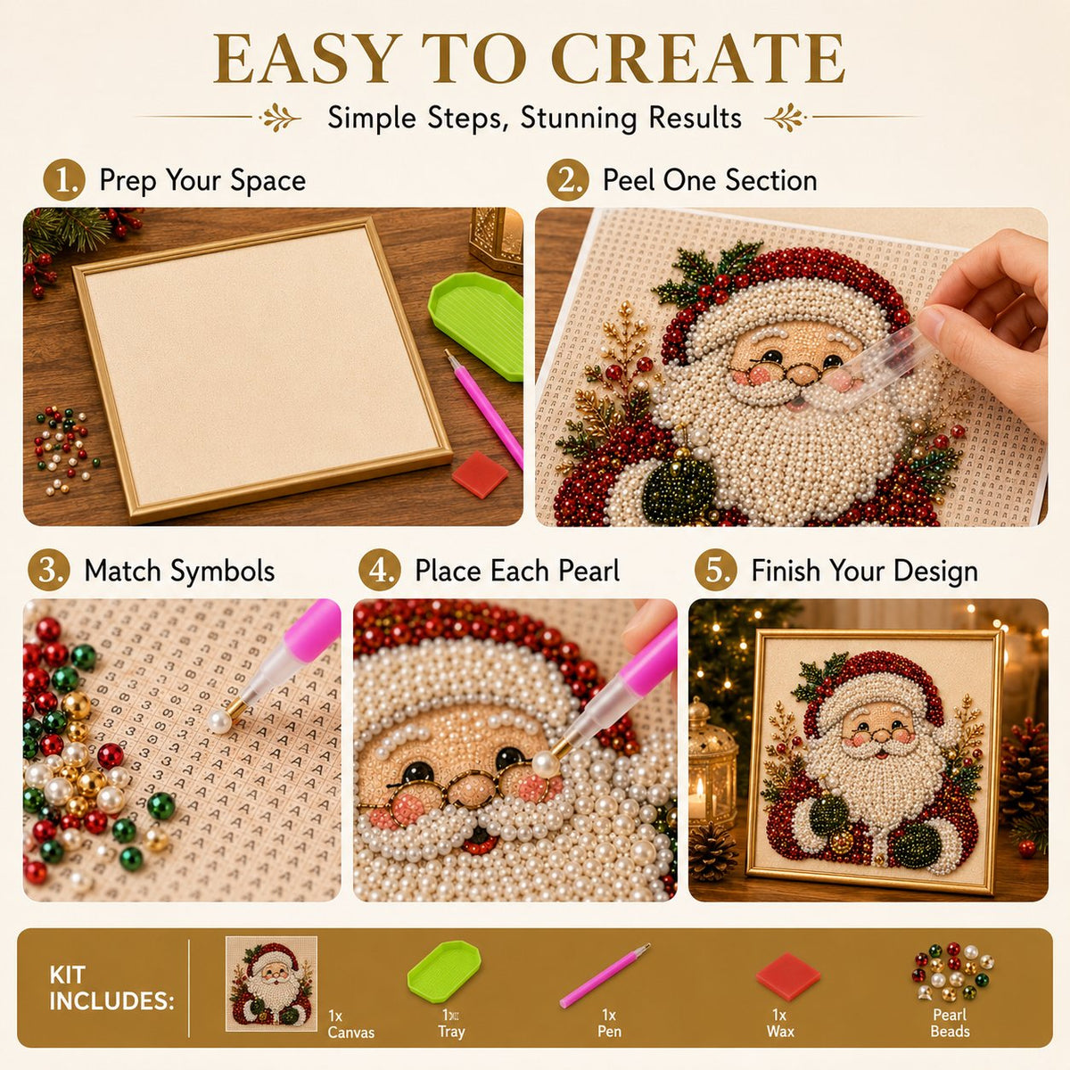 🎨💎DIY Christmas Pearl Diamond Painting Art Kit
