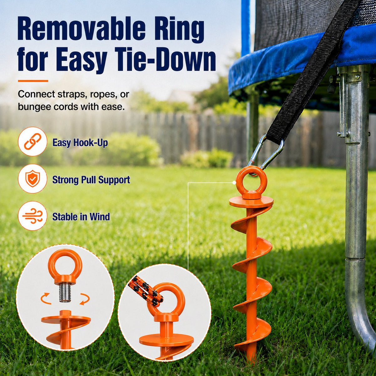 Outdoor Heavy-Duty Spiral Ground Anchors Kit