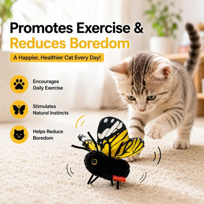 Interactive Electric Butterfly & Bluebird Cat Toy – 3 Flying Modes USB Rechargeable Teaser