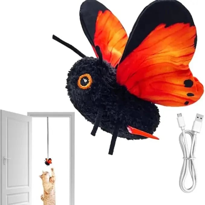 Interactive Electric Butterfly & Bluebird Cat Toy – 3 Flying Modes USB Rechargeable Teaser