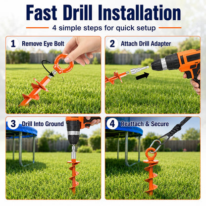 Outdoor Heavy-Duty Spiral Ground Anchors Kit