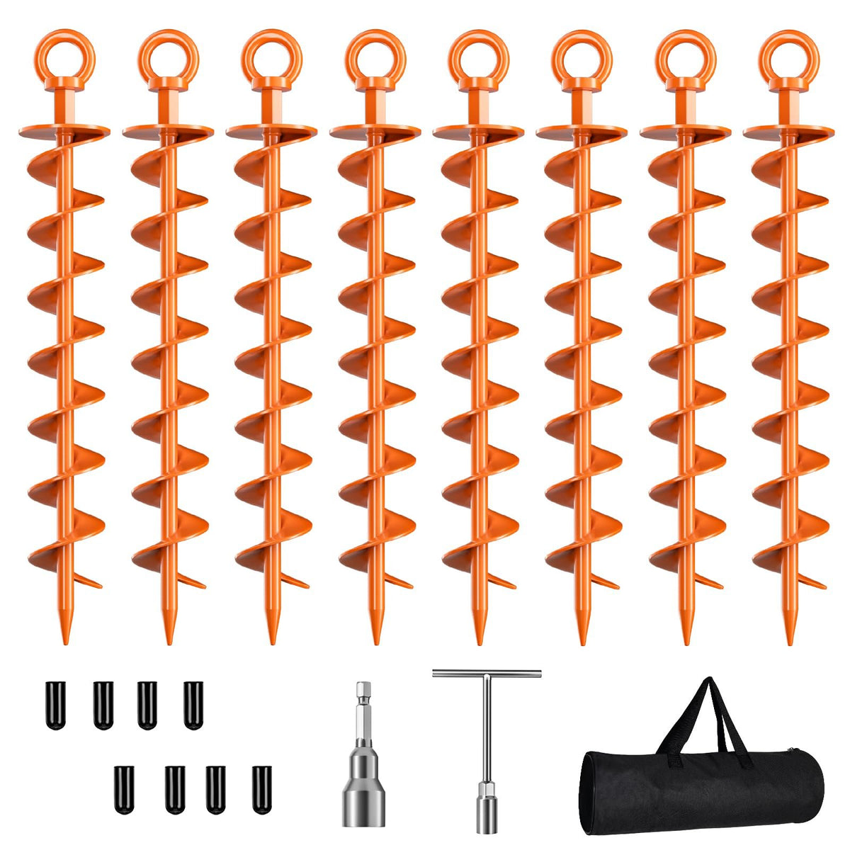 Outdoor Heavy-Duty Spiral Ground Anchors Kit