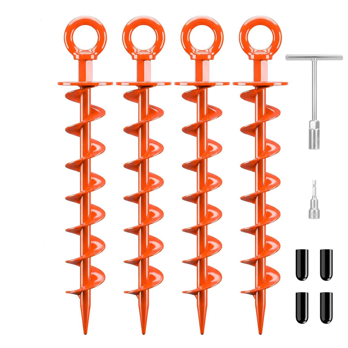Outdoor Heavy-Duty Spiral Ground Anchors Kit